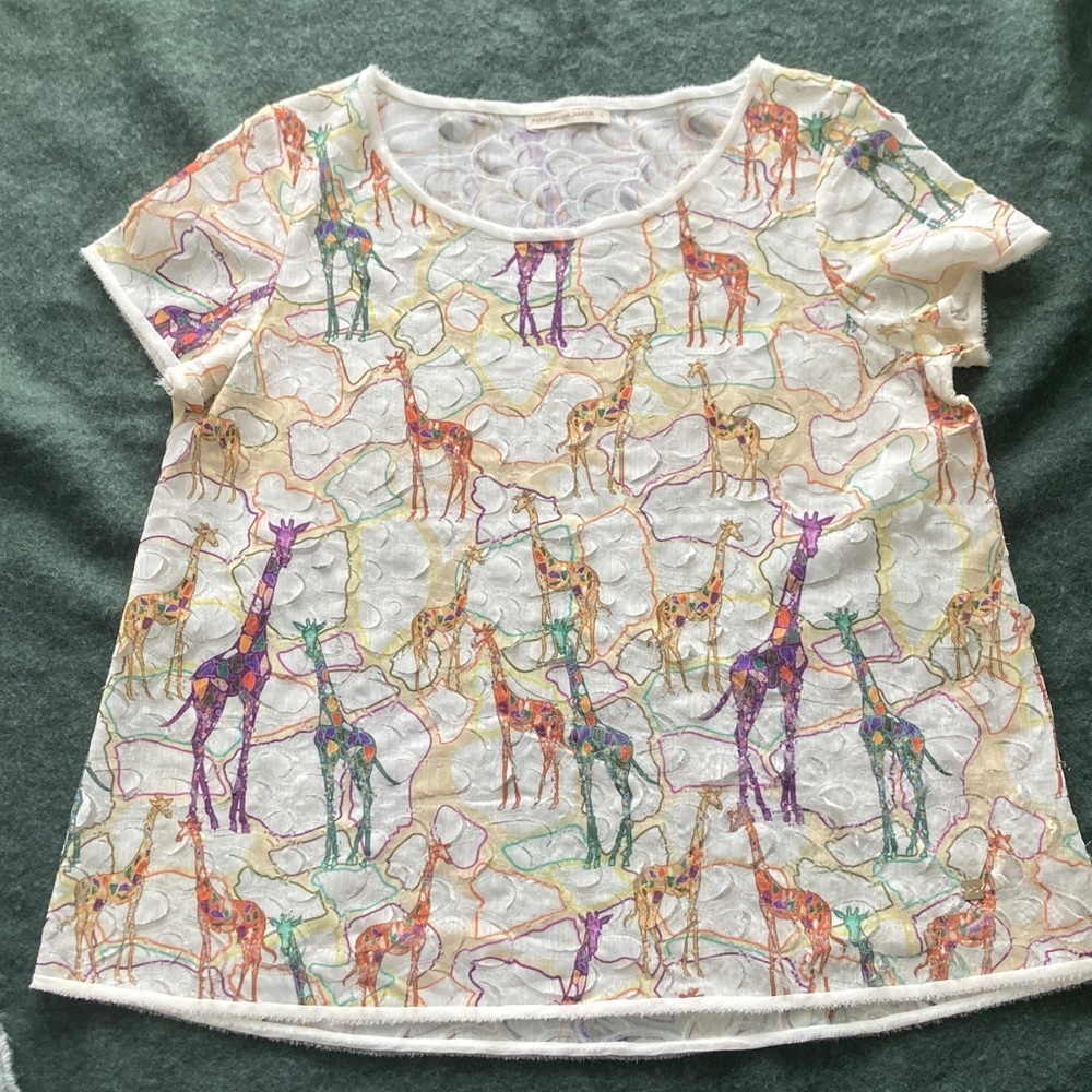 Purificacion Garcia White and Multicolor Top - Picture 2 of 5